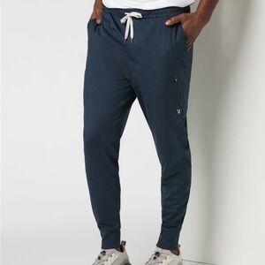 Vuori Men's Sunday Performance Navy Joggers with White Drawstring